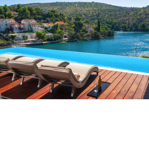 Luxury Beachfront Villa Blue Star of Brac with private pool at the beach on Brac island - Bobovisca